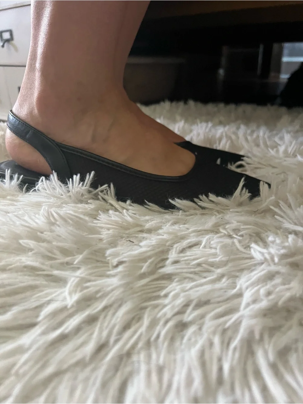 Black Pointed Toe Slingback Flats - Minimal Women's Shoes